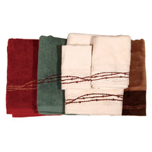 Load image into Gallery viewer, &quot;Embroidered Barbwire&quot; Western 3-Pc. Towel Set