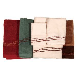 "Embroidered Barbwire" Western 3-Pc. Towel Set