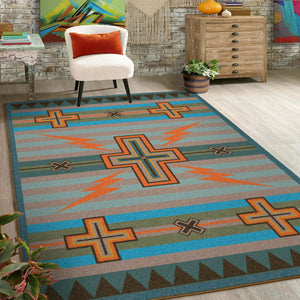 "Tempest Turquoise" Southwestern Area Rugs - Choose from 6 Sizes!