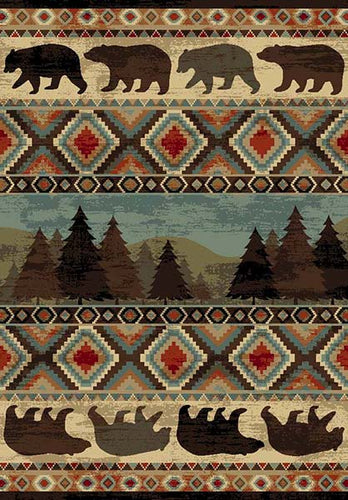 Wilderness Bear Area Rug  (4 Sizes Available)