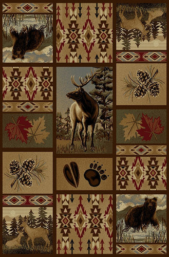 Wilderness Bear & Elk Area Rug  (4 Sizes Available)