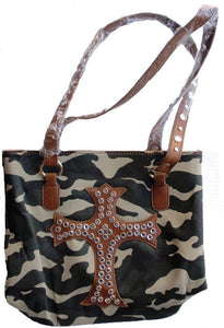 (APBY5762) Camo Western Bag with Cross