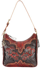 Load image into Gallery viewer, (AW9150629) "Annie's Secret - Crimson & Chocolate" Western Leather Shoulder Bag by American West