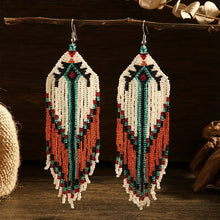 Load image into Gallery viewer, Vintage Beaded Tassel Earrings Handmade