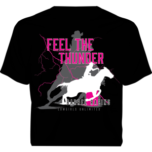 "Feel the Thunder - Barrel Racer" Western Cowgirls Unlimited T-Shirt