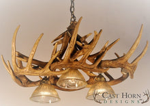 Load image into Gallery viewer, (CHD-W10DL3) Whitetail Deer 10 Antler Chandelier with 3 Downlights