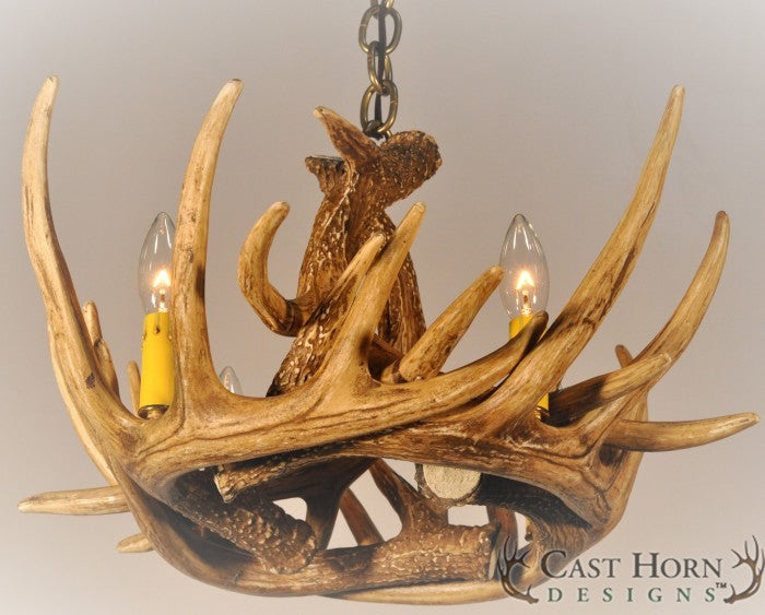 Whitetail Deer 6 Faux Antler Chandelier