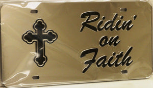 (CLD-ROFLT) "Riding on Faith" Mirrored License Plate Light