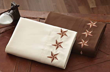 Load image into Gallery viewer, (DKSSTS24T) &quot;Texas Stars&quot; Western Embroidered Sheets Twin
