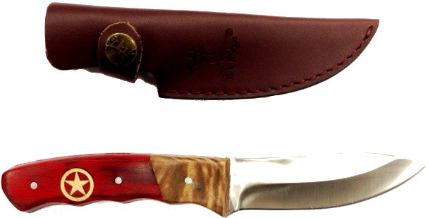 (DRERHTRSBRL-ST) Lonestar Hunting Knife with Rosewood and Burlwood Handle