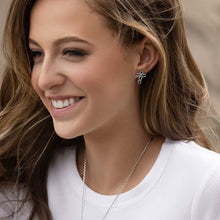 Load image into Gallery viewer, Faith Never Fails Horseshoe Cross Earrings