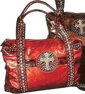 Western Faux Leather Cross Handbag Red