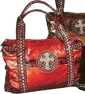 Western Faux Leather Cross Handbag Red