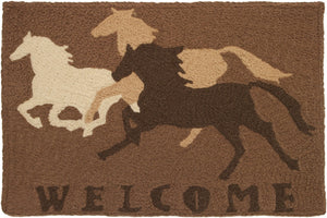 (HCJBHC041) "Welcome Horses" Western Accent Rug