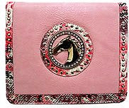 (HSHWLP090HPK) Western Horse Head iPad Folio Case - Pink