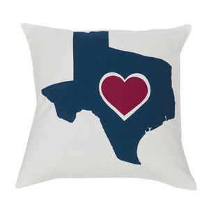 Texas Heart Accent Pillow - 18" x 18"