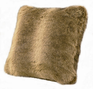 (HXPL4001WOLF) Faux Wolf Fur Decorative Pillow