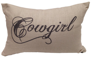 (HXPL5118) "Cowgirl" Western Accent Pillow - 12" x 19"