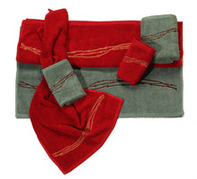 Load image into Gallery viewer, (HXTW3190) &quot;Embroidered Barbwire&quot; Western 3-Pc. Towel Set