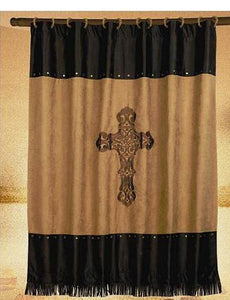 (HXWS3182SC) "Barbwire Cross" Western Shower Curtain
