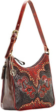 Load image into Gallery viewer, (AW9150629) "Annie's Secret - Crimson & Chocolate" Western Leather Shoulder Bag by American West