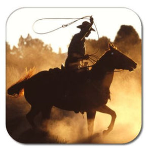 (THS-JCCST) "Roping Cowboy" Coasters - Set of 6