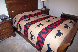 (EP7008-F) Horse Bedspread Red