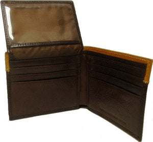 (WFAC715B) Western Leather Bi-Fold Wallet with Gold Cross Concho