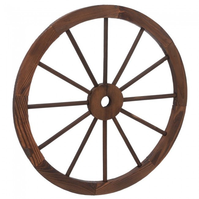 (JT-87-1350) Western Wagon Wheel with Walnut Finish - 23-1/2