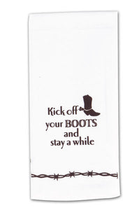 (KD-R2717) "Kick Off Your Boots" Western Flour Sack Towel