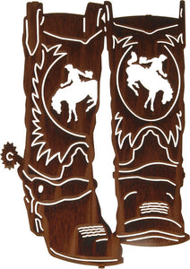 (LZBTSD16WHP) 16" "Dad's Boots" Western Laser-Cut Metal Wall Art