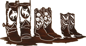 (LZBTSFA24WHP) 24" "Family Affair" Western Boots Laser-cut Metal Wall Art
