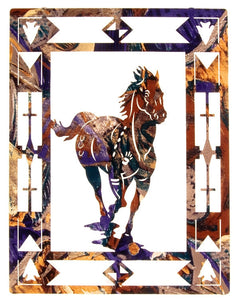 (LZESCP20W) "Escape" Running Horse Laser-Cut Metal Wall Art