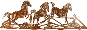 (LZKFJHO30WCP) 30" "Jumping Horses" Western Laser Metal Art