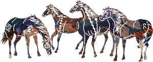 (LZNRPP30W) 30" "Painted Ponies" Western Laser Metal Horse Art