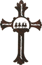 Load image into Gallery viewer, (LZWCRUP18W) 18&quot; &quot;Round Up&quot; Western Cross Metal Wall Art