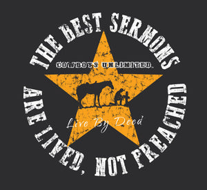 (MBCH1895) "Sermons" Western Christian Adult T-Shirt