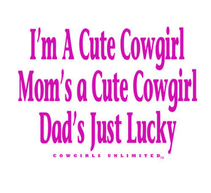 (MBKDS2108) "Dad's Lucky Cowgirl" Western Kids T-Shirt