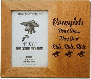 (MBLF1133) "Don't Cry" Laser Engraved Western Picture Frame