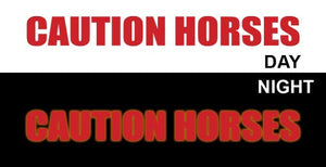 (MBRR8115) "Caution Horses" 15in Strip Reflective Trailer Decal