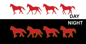 (MBRR8451) "Running Horses" 15in Strip Reflective Trailer Decal