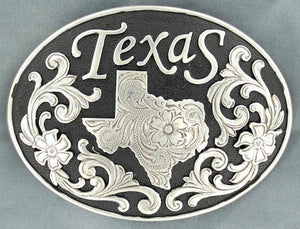 (MFW37674) Texas Floral Oval Belt Buckle