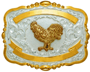 (MFW38430) "Rooster" Western Trophy Belt Buckle