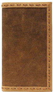 (MFWA3514844) Western Medium Brown Rodeo Wallet with Buck Stitch by Ariat