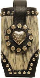(MFWN7439801) Western Ladies' Hair-On Heart Cell Phone Holder