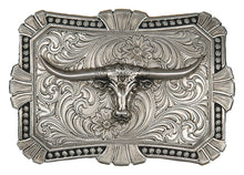 Load image into Gallery viewer, (MS22718RTS-767) Western Longhorn Antiqued Belt Buckle