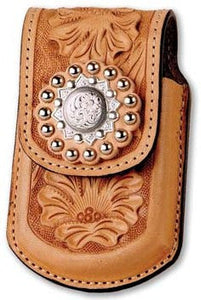 (MS25101) Western Natural Tooled Razor Cell Phone Holder
