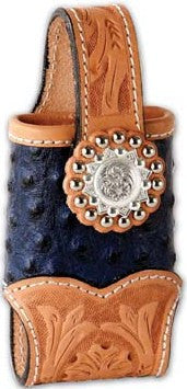 (MS25118) Western Cell Phone Holder 2-Tone Blue Ostrich