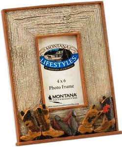 (MS77486) Western Boot & Barnwood Picture Frame