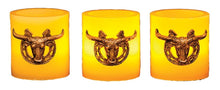 Load image into Gallery viewer, (MSCAN188) Western 3-Piece Longhorn Horseshoe Battery Operated Candle Set